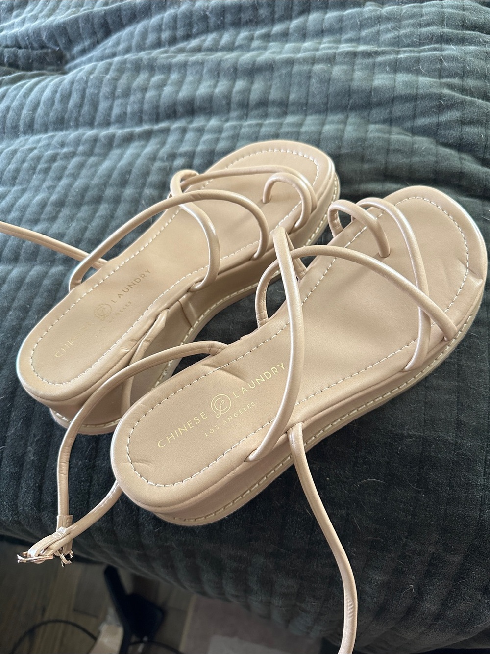 Chinese Laundry Nude Strappy Flat platform Sandals